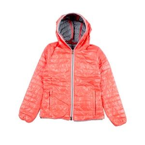 Duvetica Girls Coral Pink Down Hoodie Packable Zip Jacket in Size 6